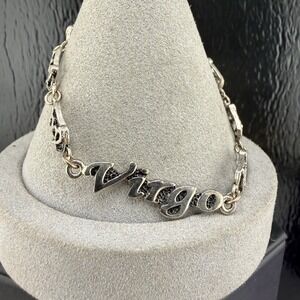 Virgo Horoscope Bracelet Zodiac Silver Tone Adjustable 7.5”